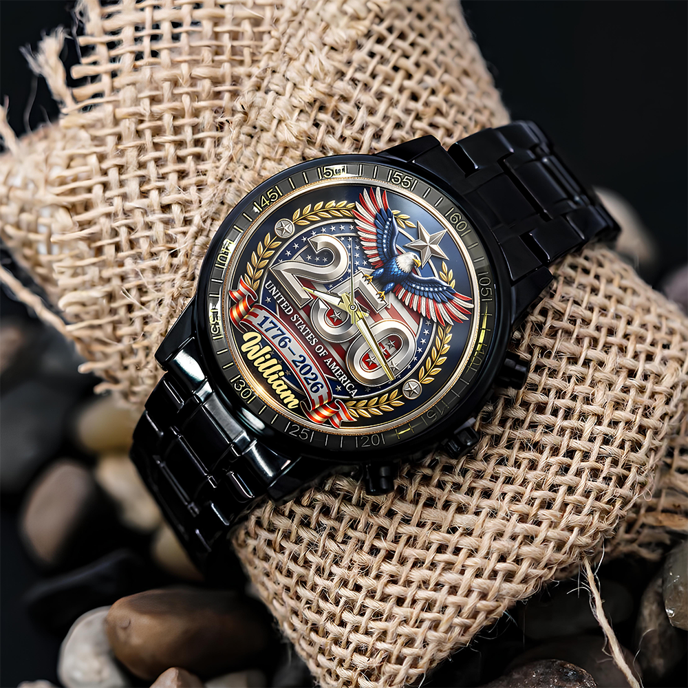 Custom Name 250th United States Of America 1776–2026 Anniversary Patriotic Wrist Watch CH07 911148