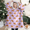 Custom Dog Cat Face Photo With Colorful Background Hoodie Blanket HA75 898284