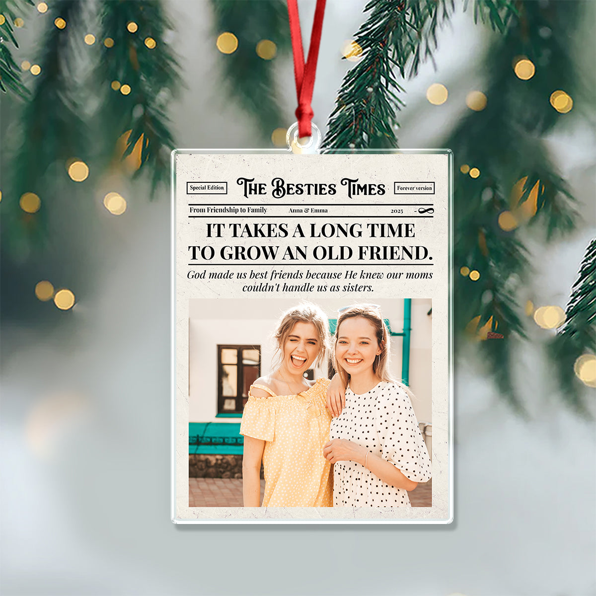 Custom Photo The BFF Times Acrylic Ornament Christmas Gift For Besties HO82 894730