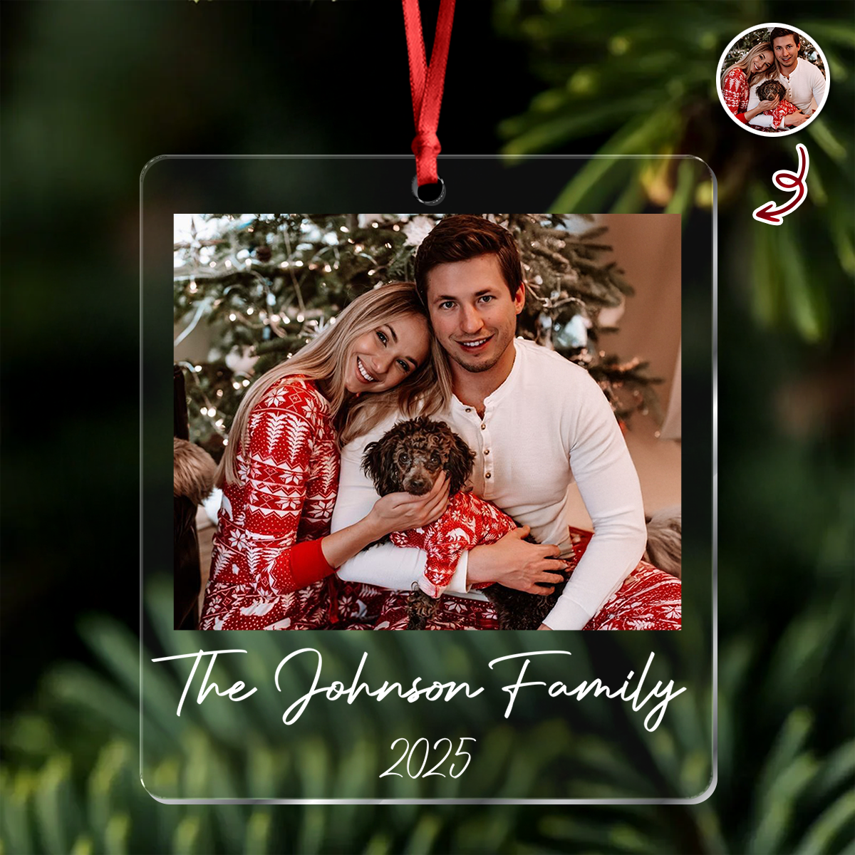 Custom Photo Acrylic Ornament Christmas Gift For Couple LM32 895767