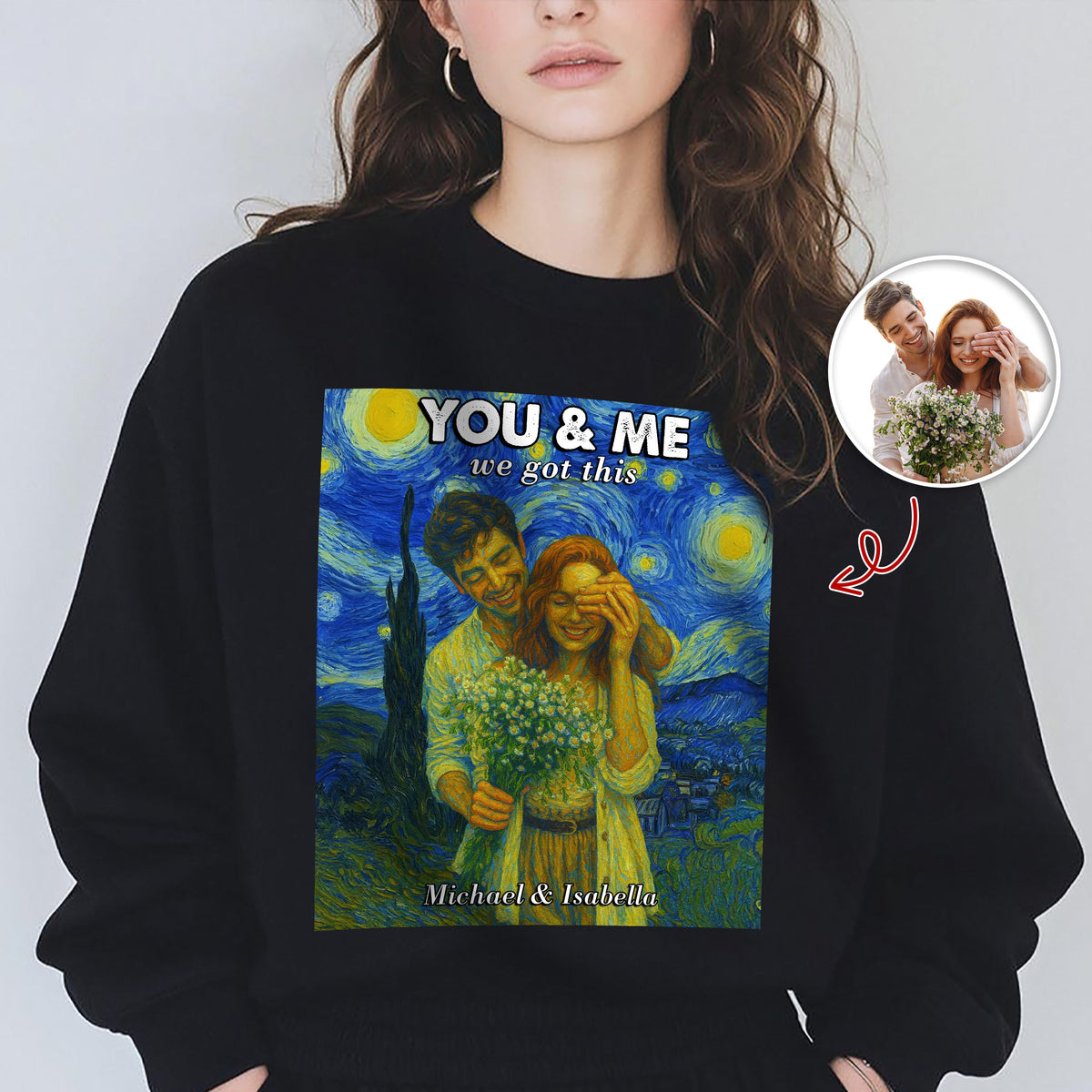 Custom Photo You And Me We Got This Under Starry Night - Personalized Dark Shirt CH07 896462