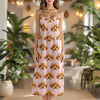 Custom Cute Dog Photo Coquette Pink Bows Hawaii Maxi Dress LM32 893399