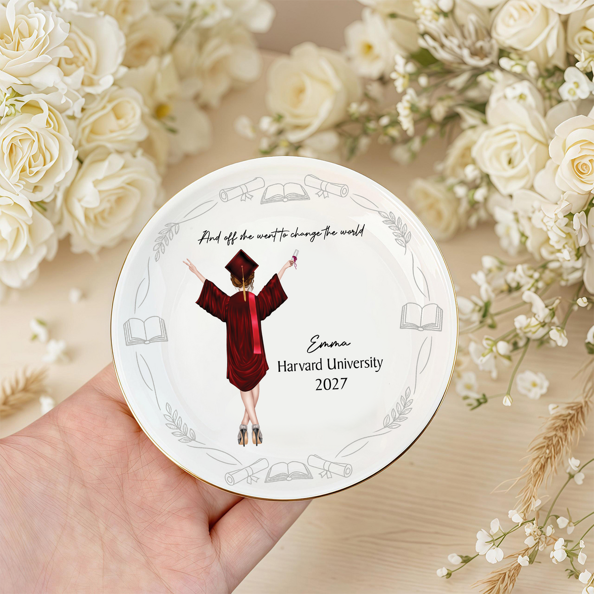 Personalized A Sweet Ending To A New Beginning Jewelry Dish Gift For Graduates LM32 899189