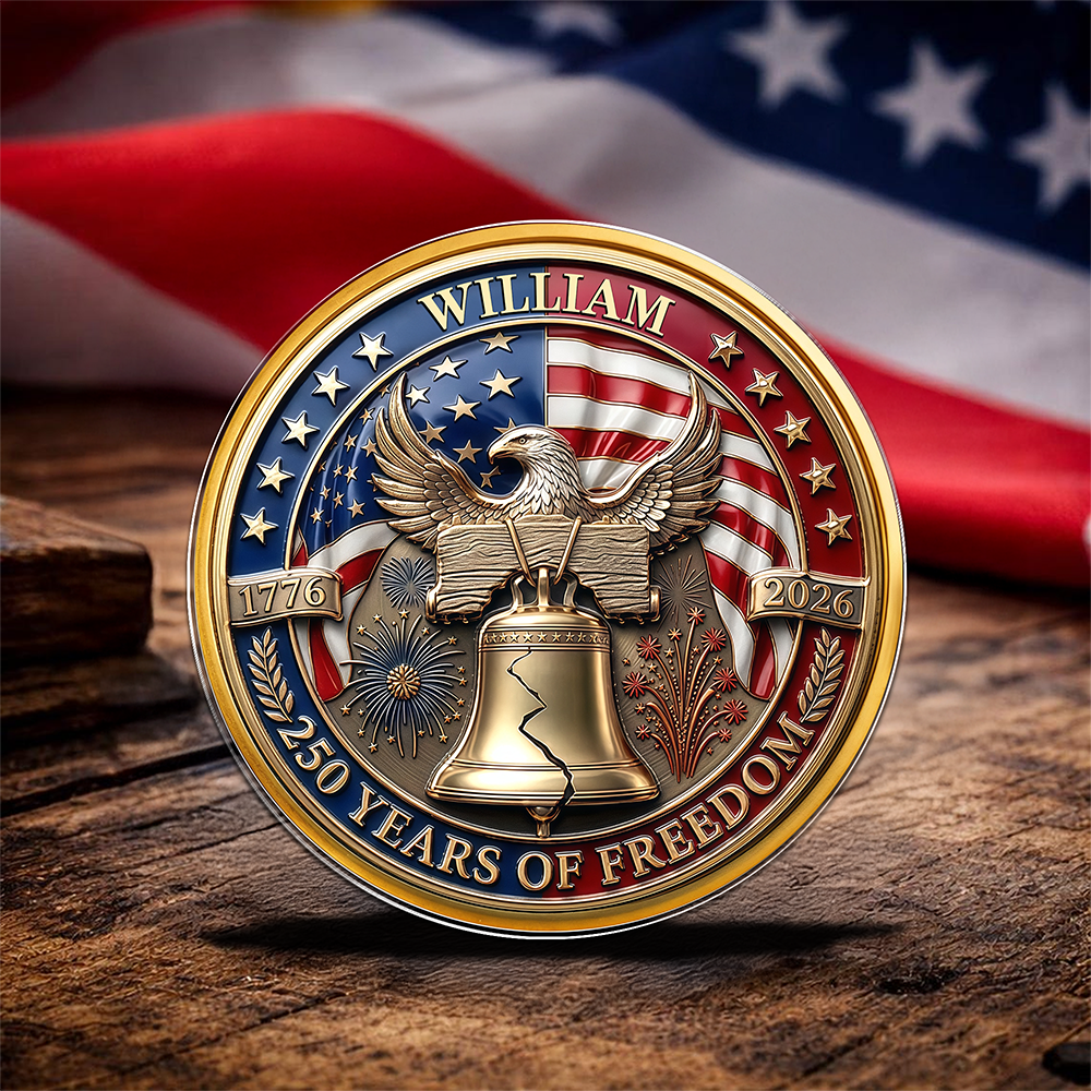 Custom Name American 250 Years Of Freedom Anniversary 1776-2026 Eagle Lapel Pin LM32 899567