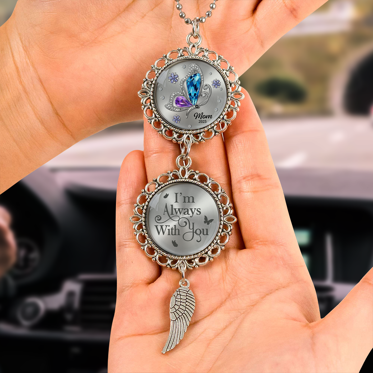 Forever In My Heart Personalized Memorial Hanging Ornament With Charm HA75 891982