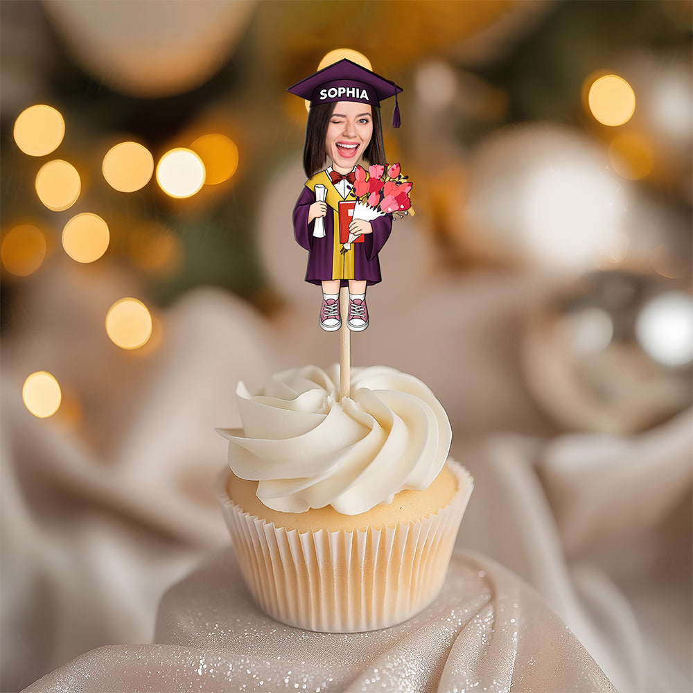 Custom Funny Face Class of 2025 Graduation Decoration Cupcake Toppers HA75 892120
