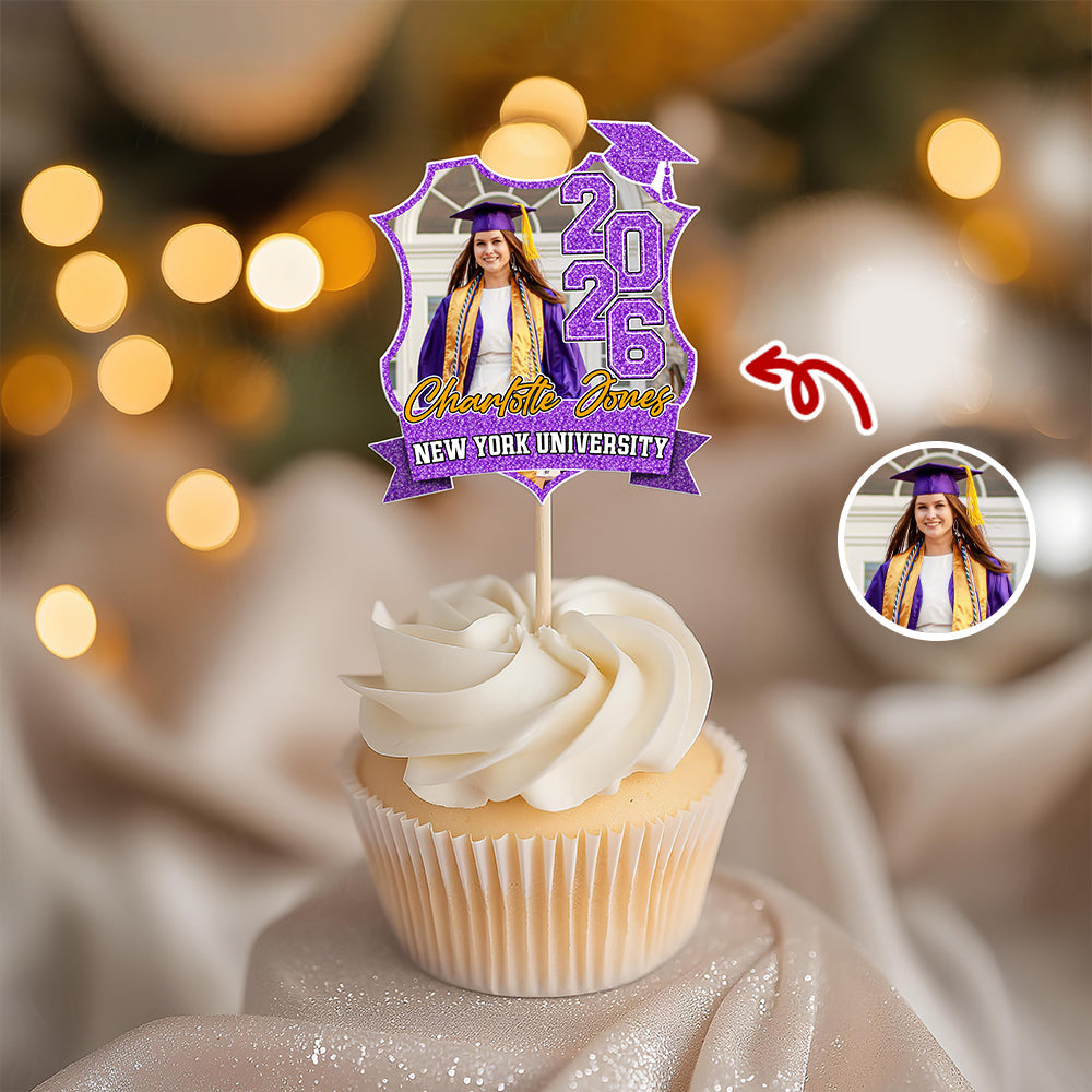 Custom Photo Class Of 2026 Graduation Cupcake Toppers HA75 920056