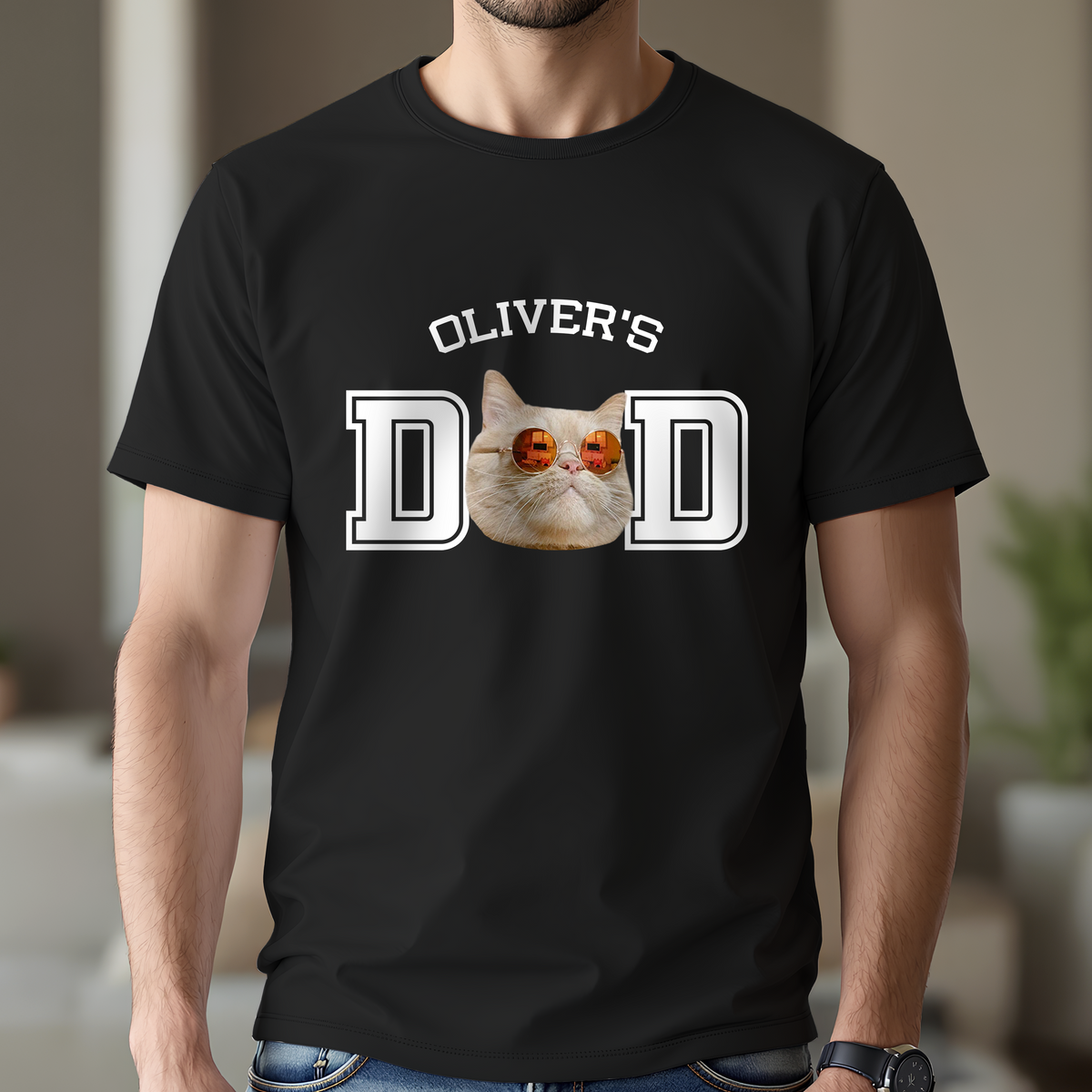 Custom Photo Cat Dad Cat Mom Dark Shirt For Cat Lovers HA75 897234