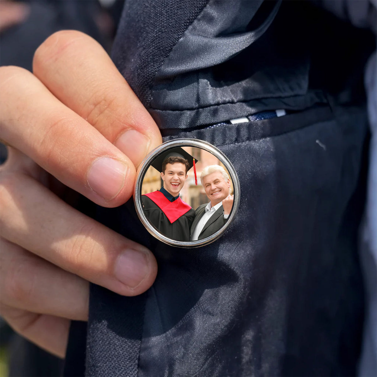 Custom Photo In Loving Memory Memorial Lapel Pin - Gift for Graduation Day, Family Memorial Gifts HO82 901860