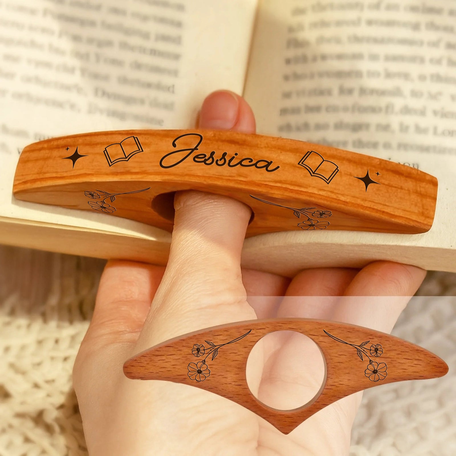 Custom Name Engraved Book Page Holder - Personalized Christmas Bookish Gifts For Book Lovers, Bookworms, Readers CH07 899516