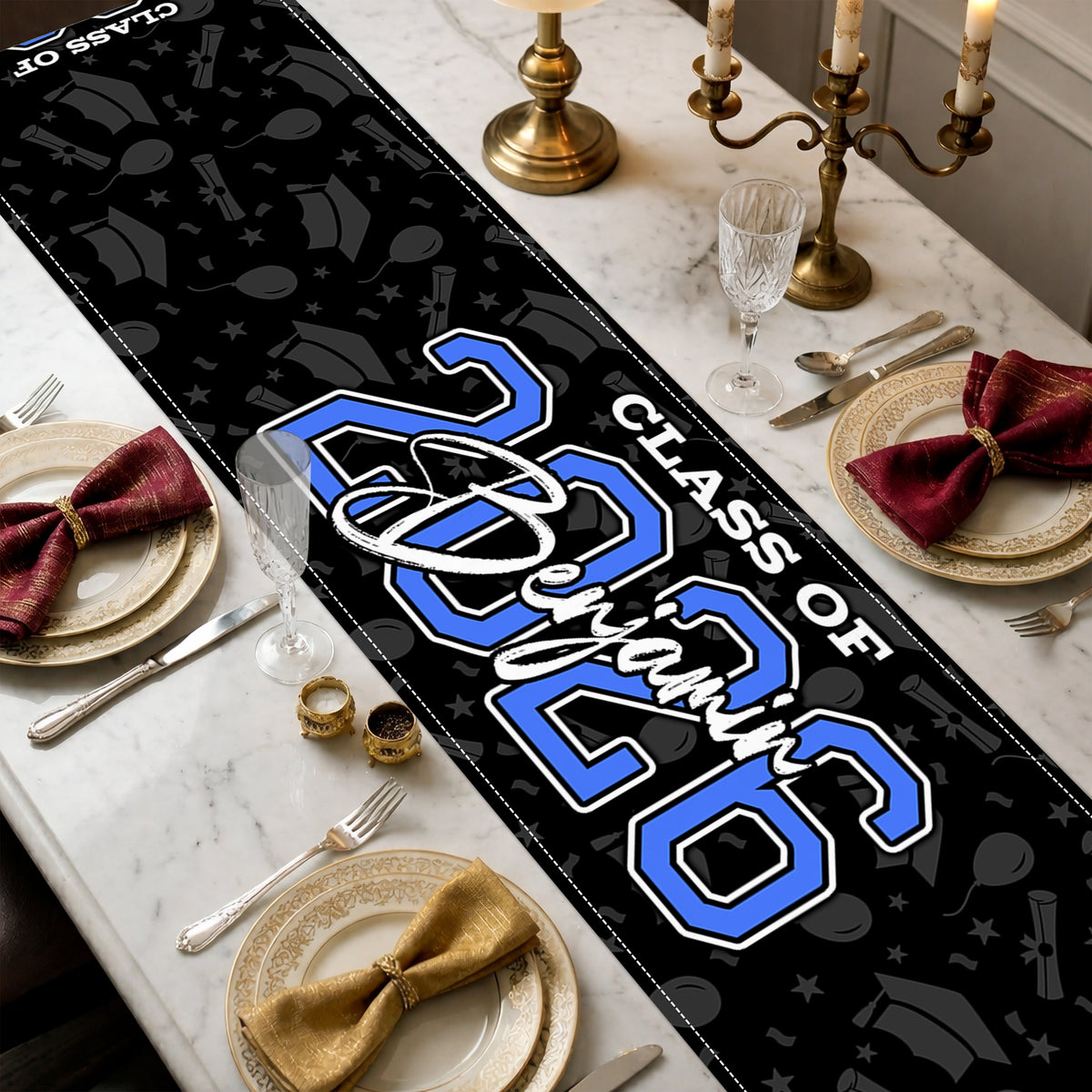 Custom Name Class Of 2026 Graduation Table Runner - Personalized Party Decor CH07 911322