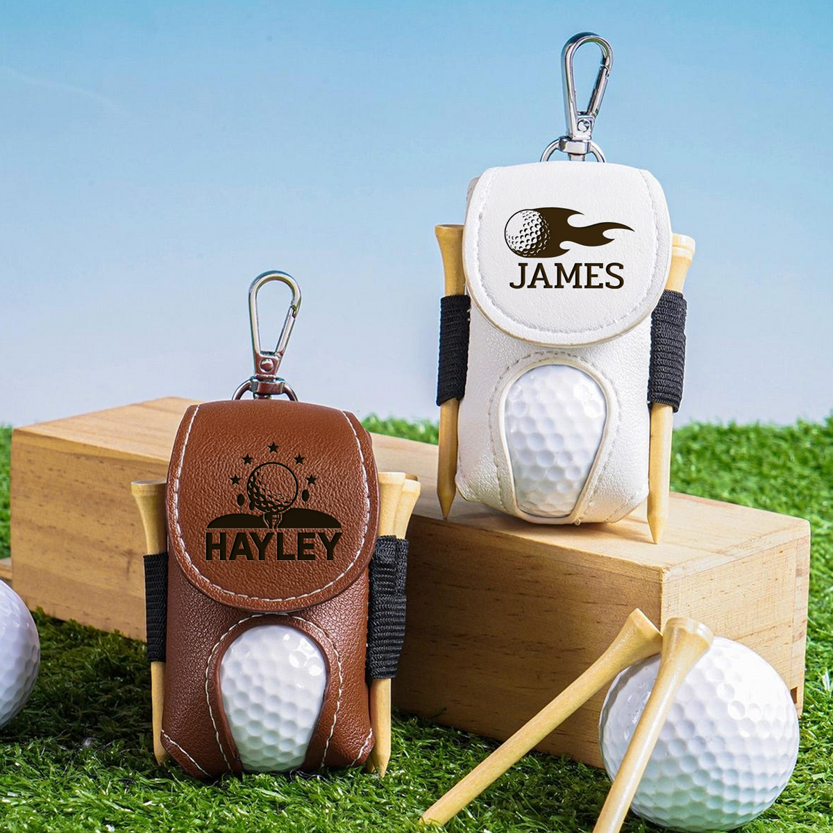 Custom Name Leather Golf Ball Bag Gift For Golfer Lovers CH07 899328