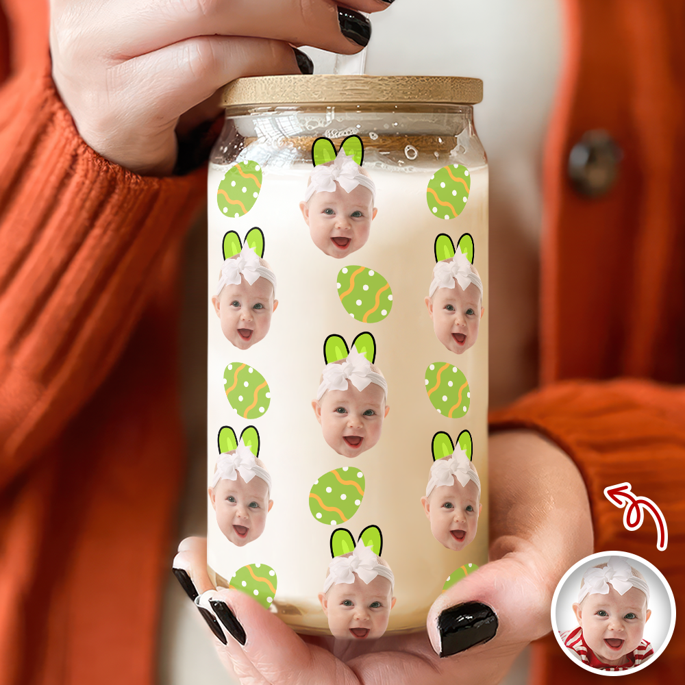 Custom Photo Favorite Peep Glass Can With Lid For Easter Day HA75 898532