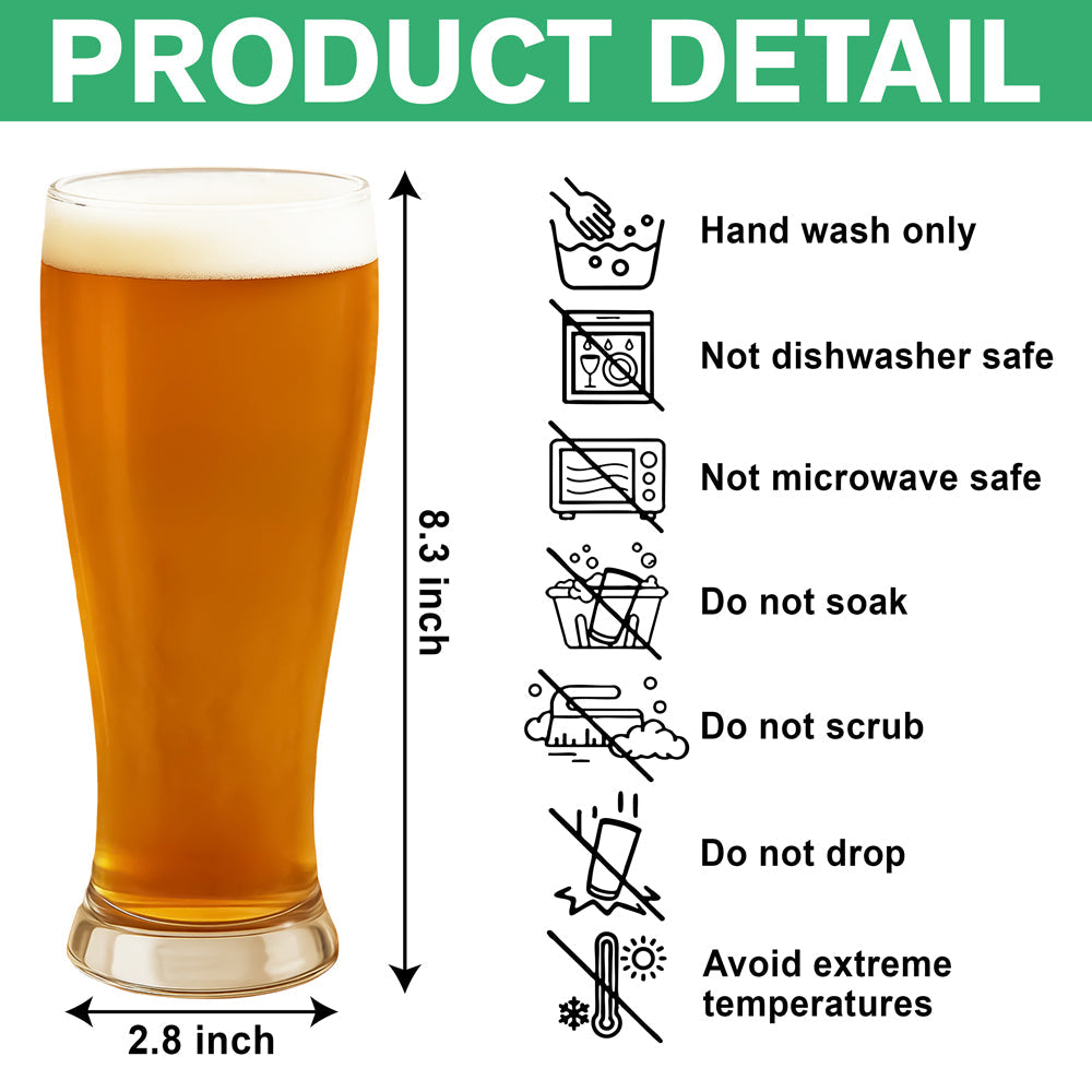 Custom Photo To The World's Best Dog Dad Personalized Pilsner Glass HA75 892754