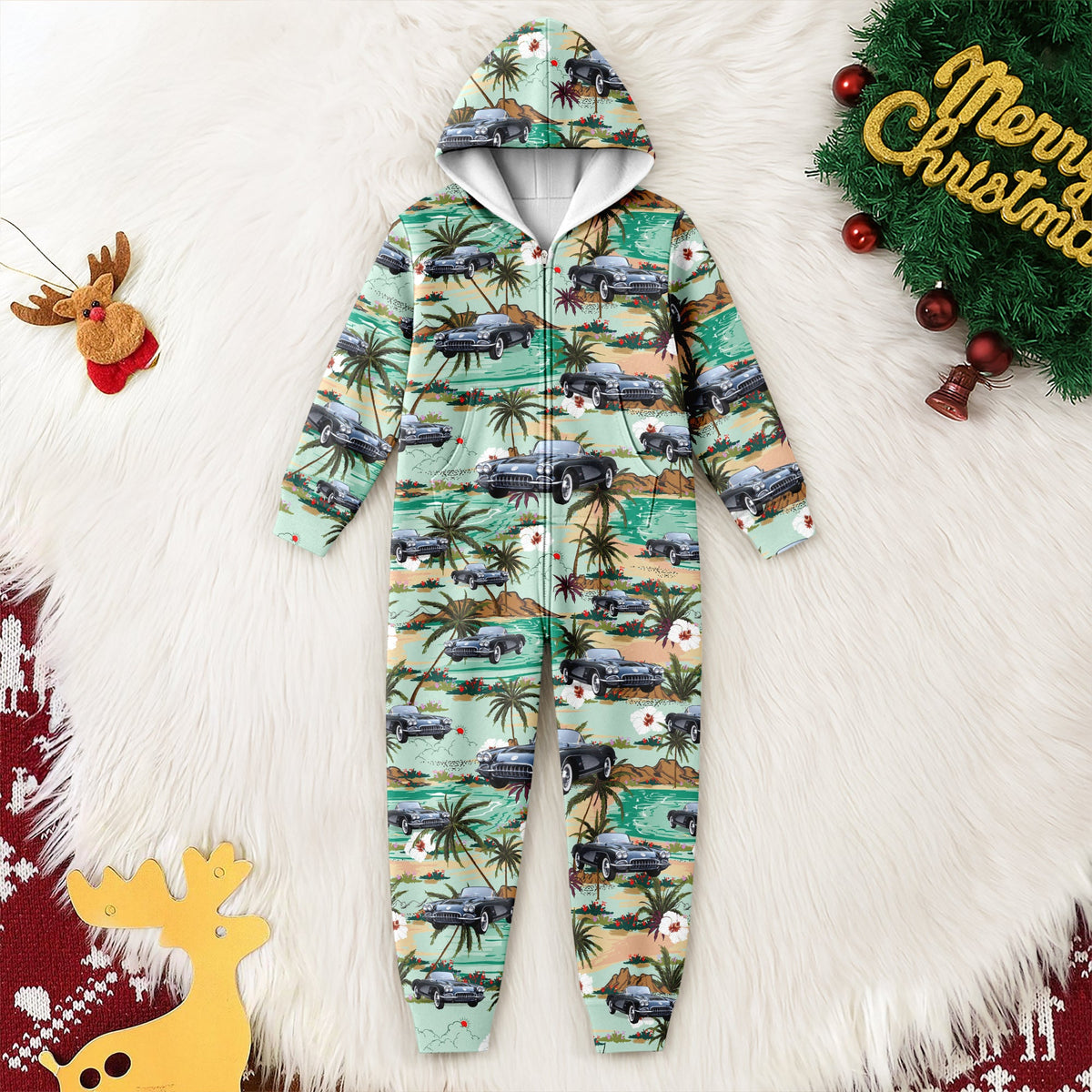 Custom Car Photo With Accessories Pattern Onesie Pajamas HO82 894964