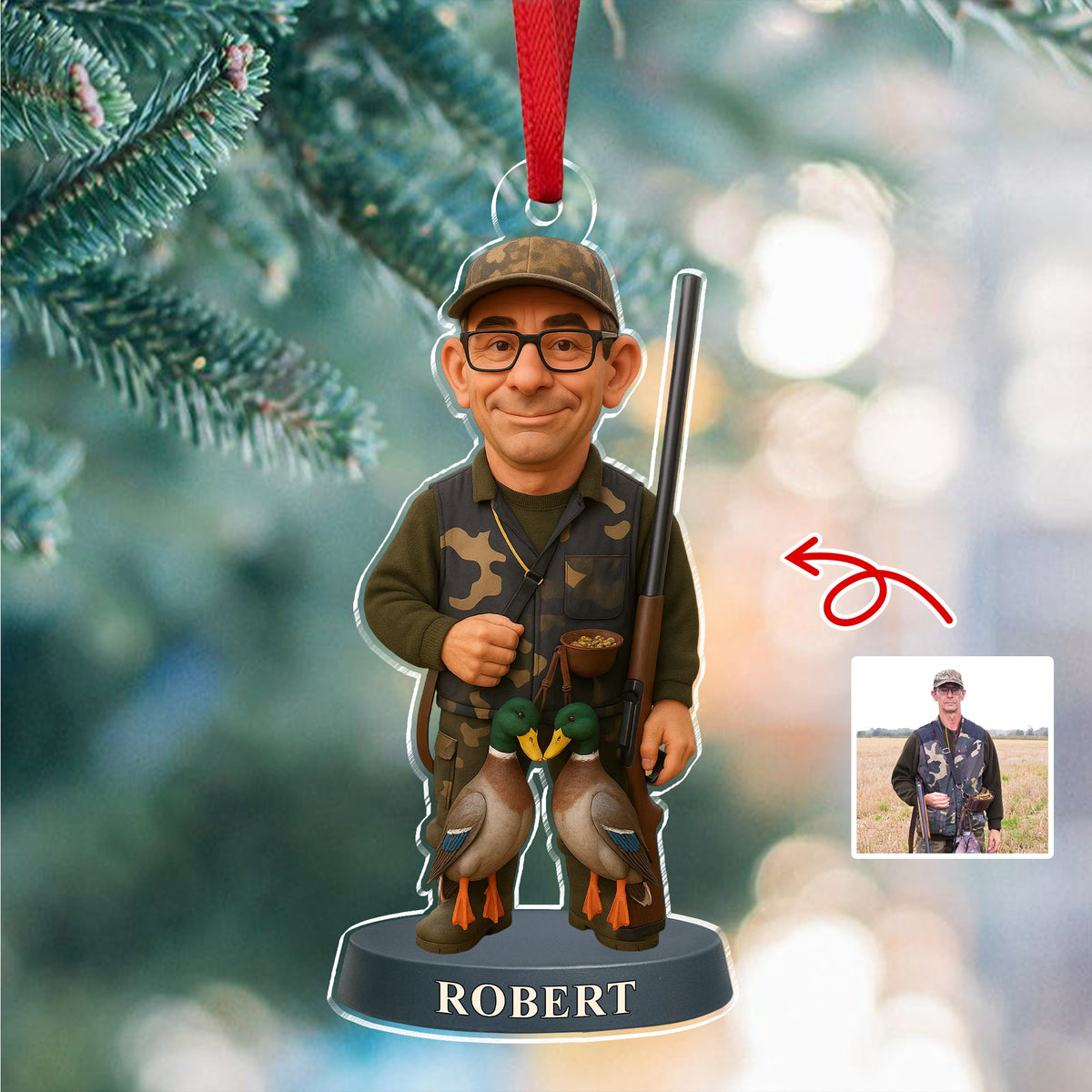 Custom Photo Hunting 3D Effect Figure Art Acrylic Ornament For Duck Hunter HA75 898122