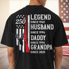 Personalized Legend, Husband since 4th of July Back Dark Shirt Gift for Hunting Dad HA75 920776