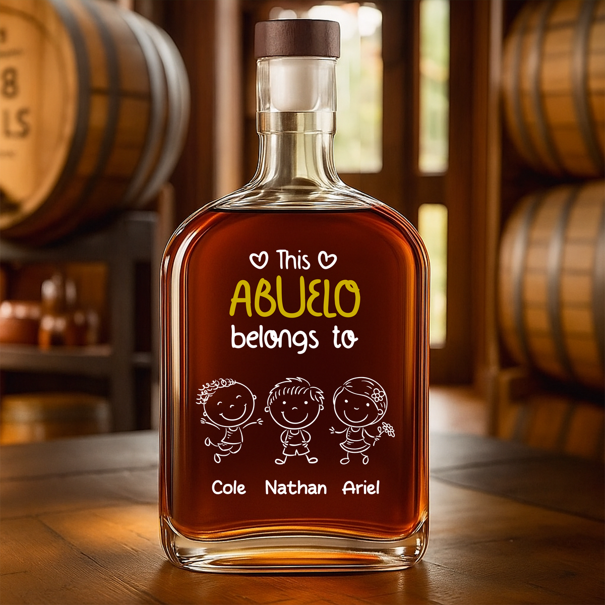 This Grandpa Belongs To Us - Personalized Custom Whiskey Bottle HO82 894470