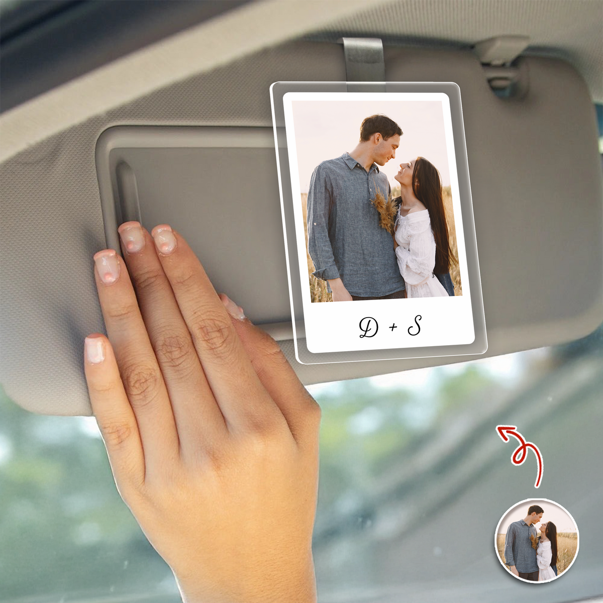 Custom Photo And Name Best Couple Valentine Gift Acrylic Car Visor TH10 898479