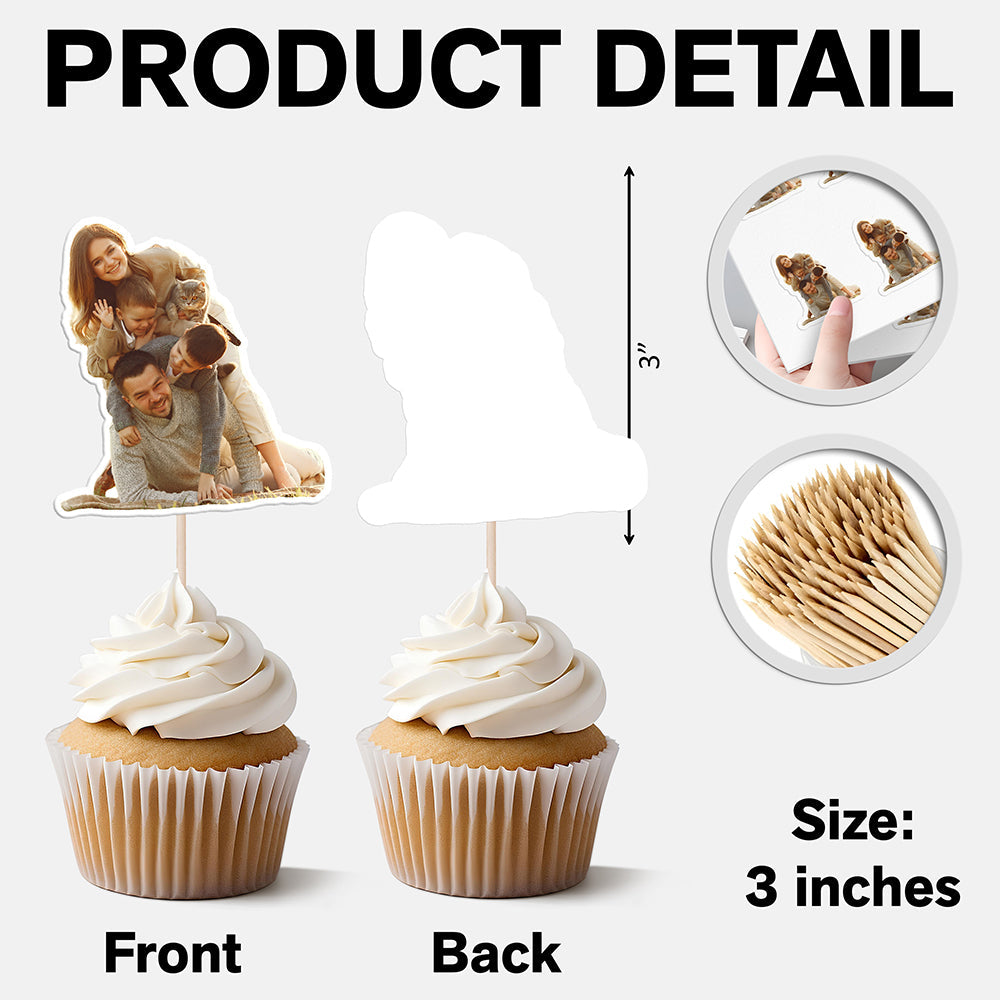 Custom Photo Family With Dog Cat Cupcake Toppers HO82 893640