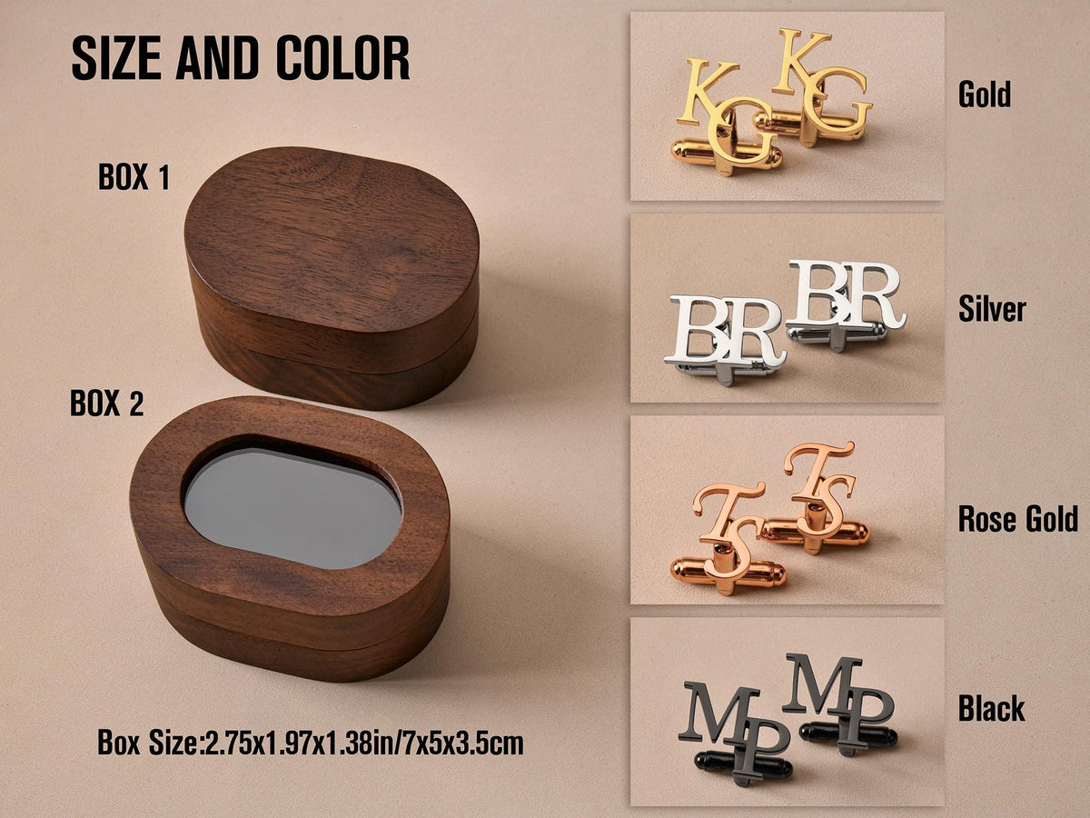 Personalized Initial Cufflinks for Men, Best Man Gifts For Father's Day, Valentine, Groomsmen Gifts LM32 899483
