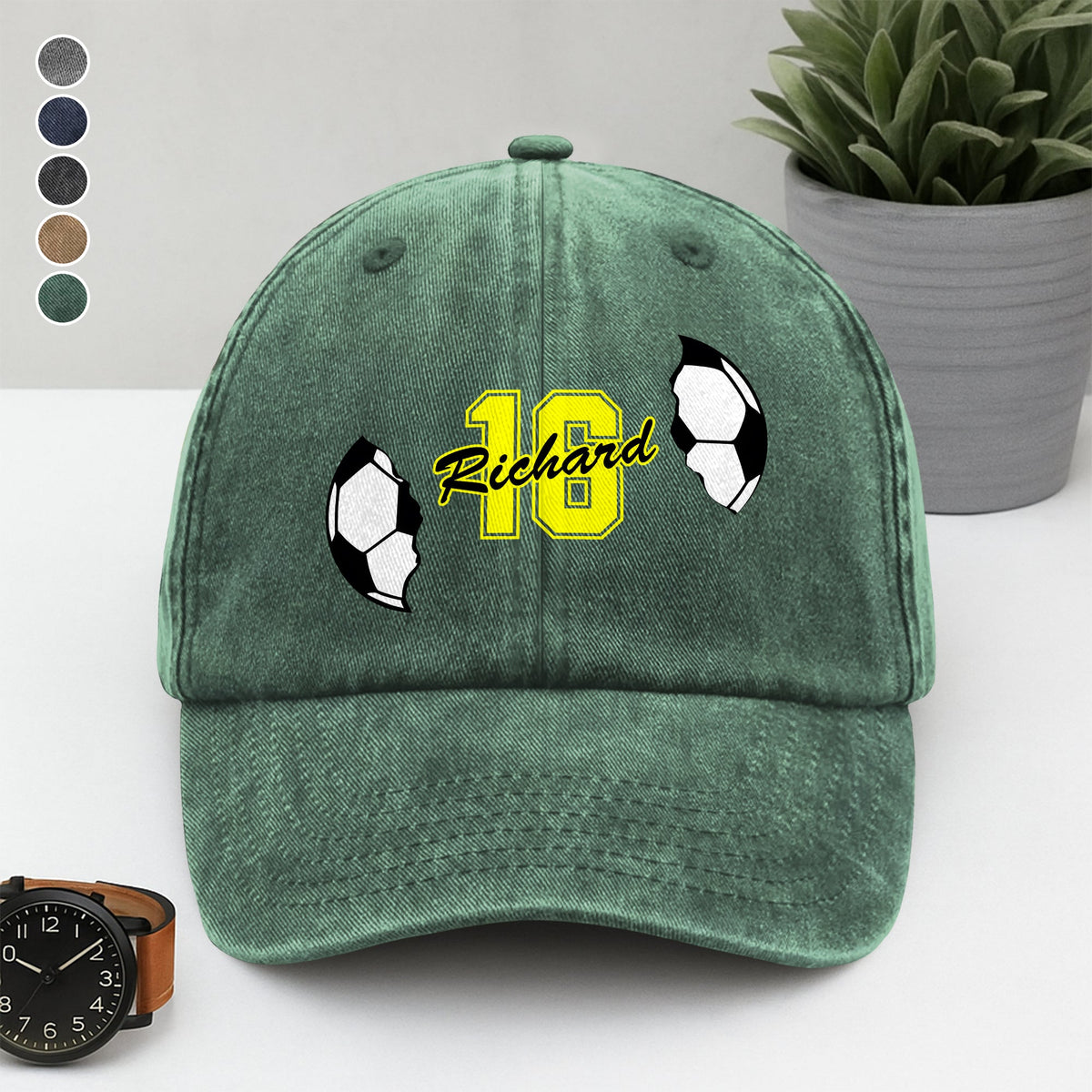Personalised Cracked Ball Sports Classic Peak Washed Baseball Denim Cap LM32 893979