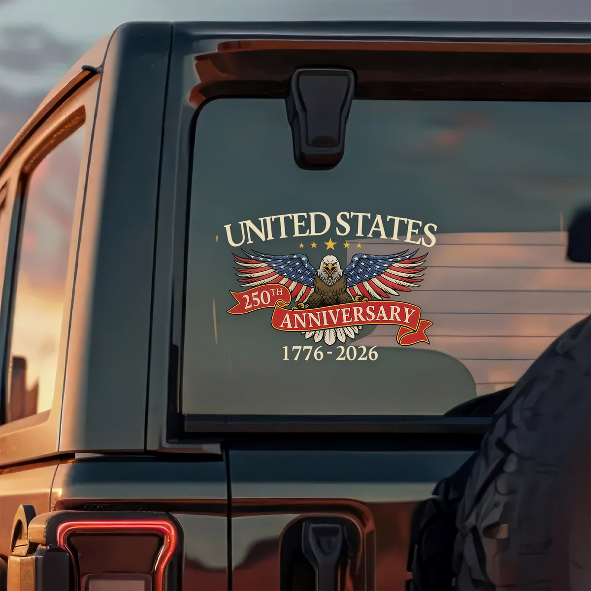 United States 250th Anniversary Patriotic Car Window Decal Sticker CH07 910148