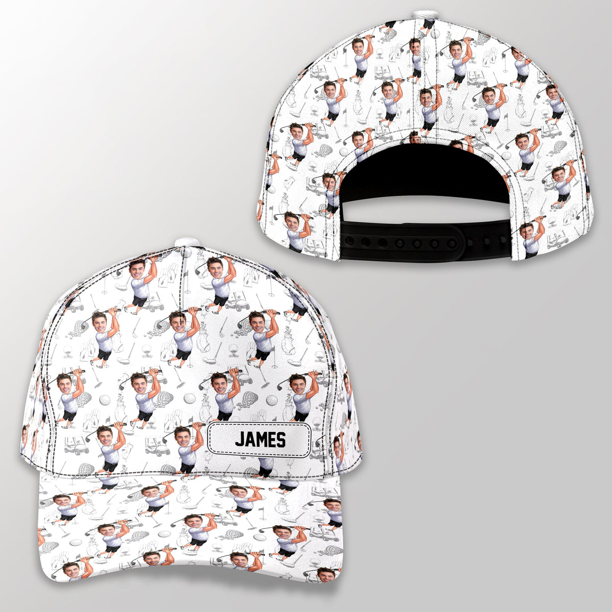 Custom Funny Golfer Photo Classic Cap - Golf Lovers Gift CH07 896350