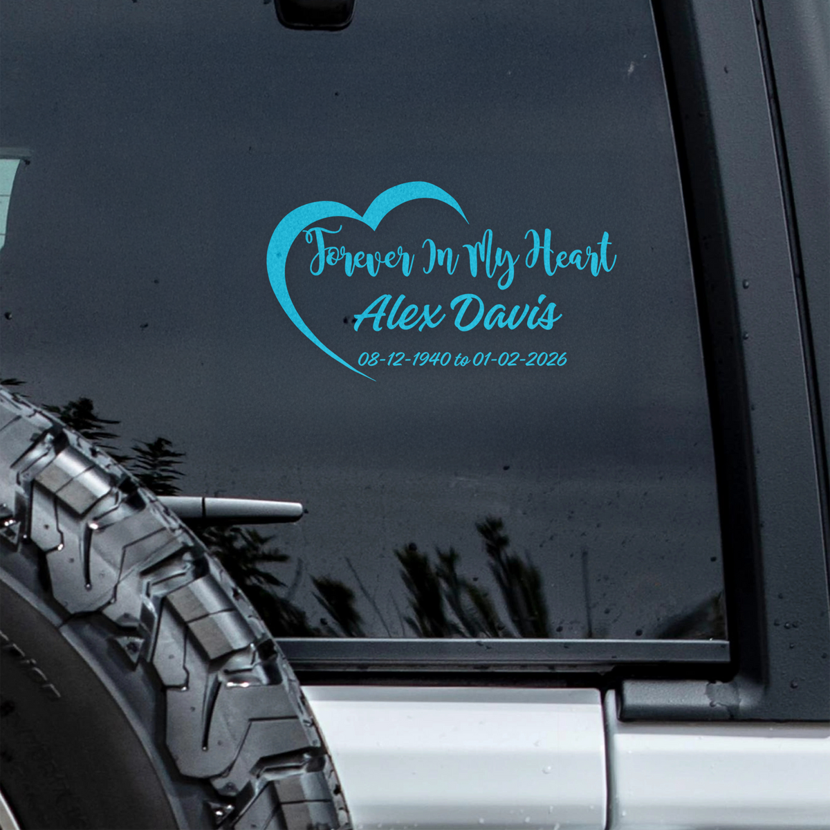 Forever In My Heart Personalized Memorial Car Window Decal Sticker HA75 920002