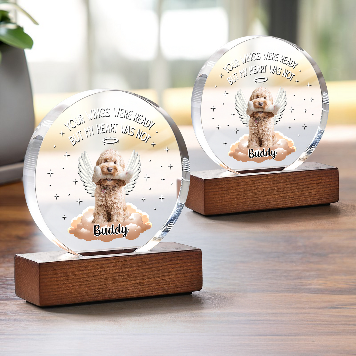 Custom Photo Dog Cat Once By My Side Forever In My Heart Round Acrylic Frame Block HA75 892782