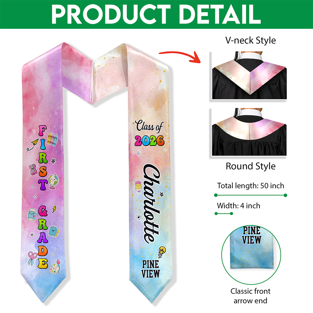 Custom Name Class Of 2026 Graduation Kid Stole HO82 901634