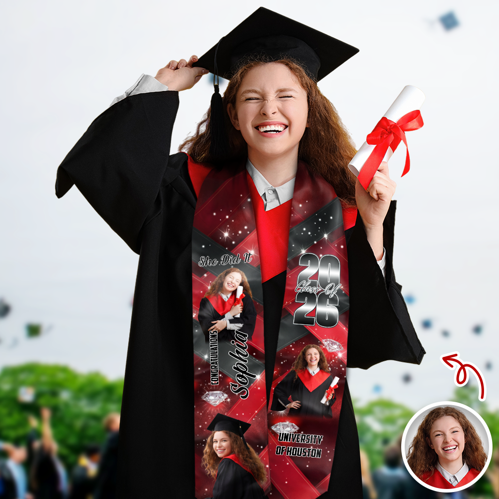 Custom Photo Class of 2026 Graduation Celebration Stole TH10 898365