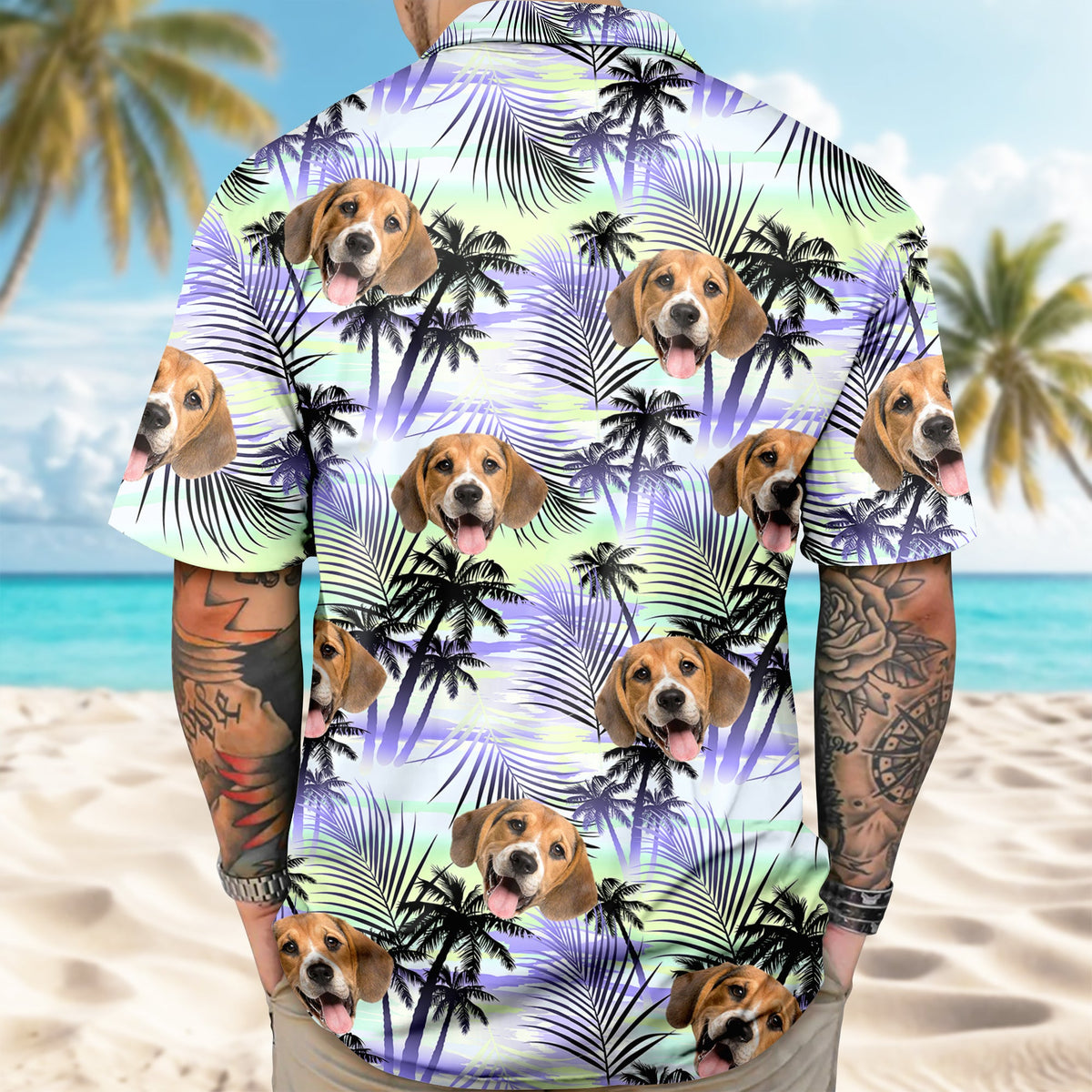 Custom Dog Photo Tropical Summer Hawaii Shirt - Gift for Dog Lovers HO82 902400