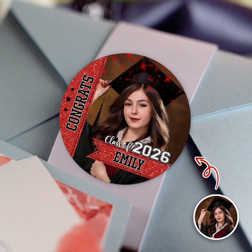 Custom Photo Congrats 2026 Graduation Roll Sticker HA75 920444