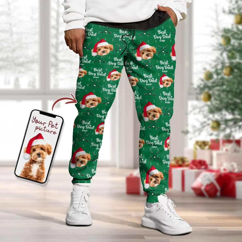 Custom Pet Photo Best Dog Dad Ever Sweatpants For Golf Loving LM32 893939