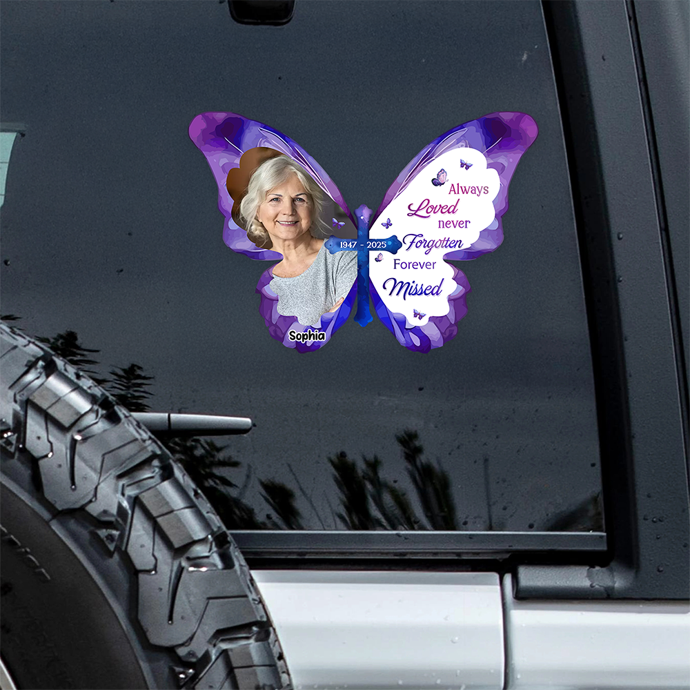 Custom Photo Always Loved Never Forgotten Forever Missed Memorial Car Window Decal Sticker HO82 901102