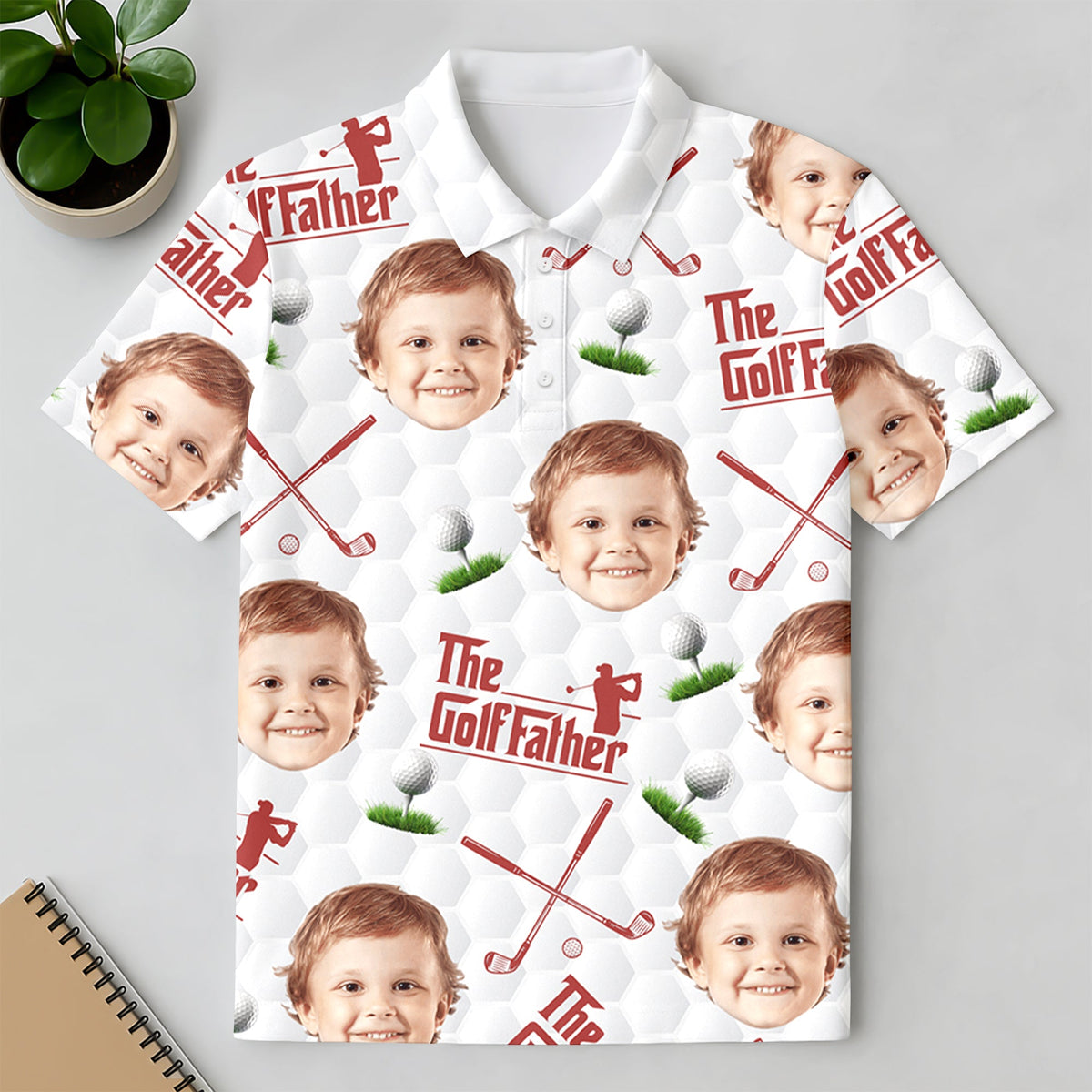 Custom Funny Face The Golf Father Polo Shirt Gift For Golfer, Golf Lovers CH07 899800