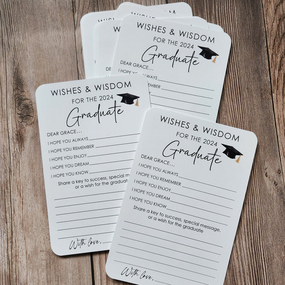 Set of 12 Graduation Wishes Cards - Advice Cards for Graduation Party - Graduation gift LM32 899753