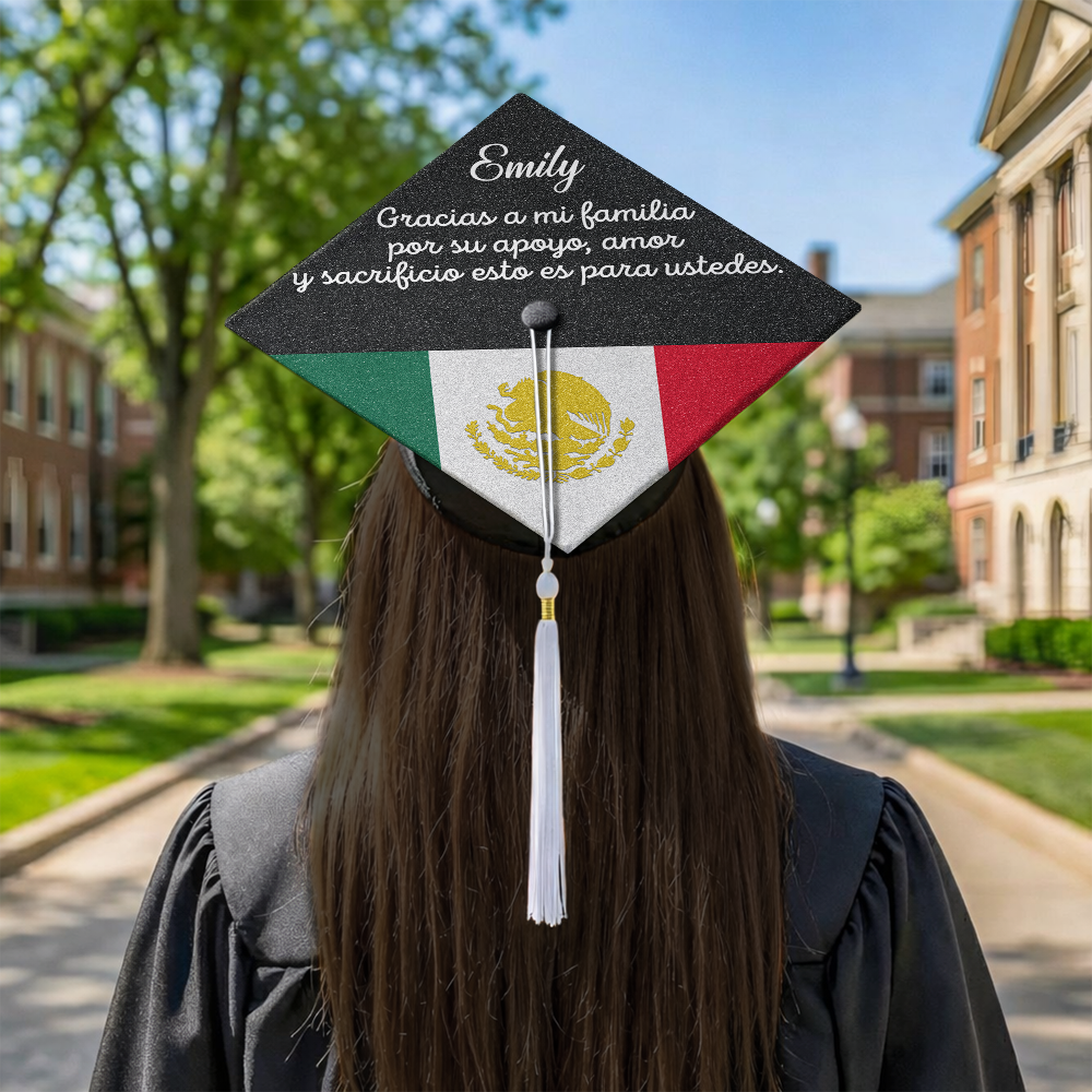 Personalized Gracias A Mi Familia Graduation Cap Topper TH10 898961