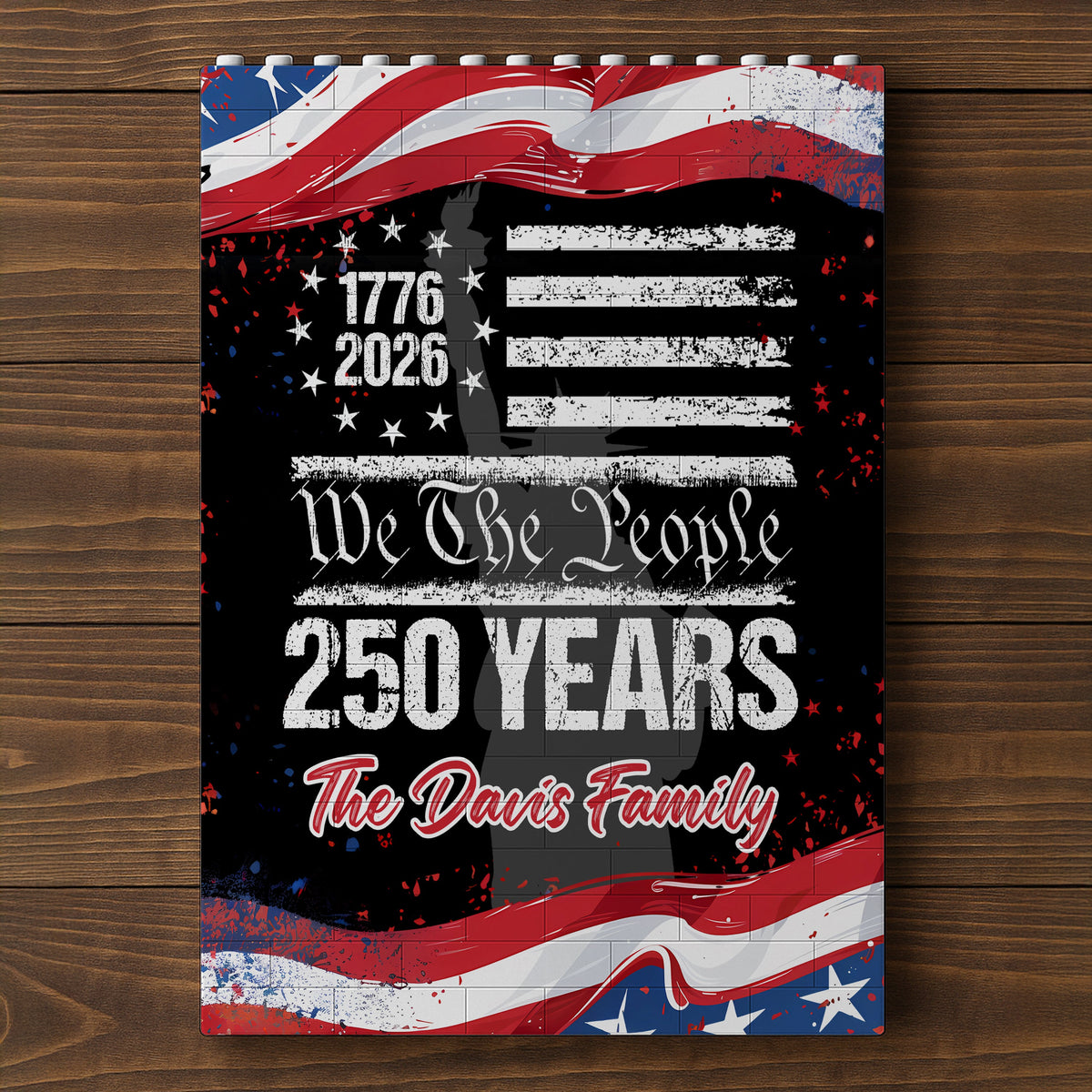 Custom 250 Years USA 250th Birthday 1776-2026 Eagle Building Brick Blocks HA75 920538