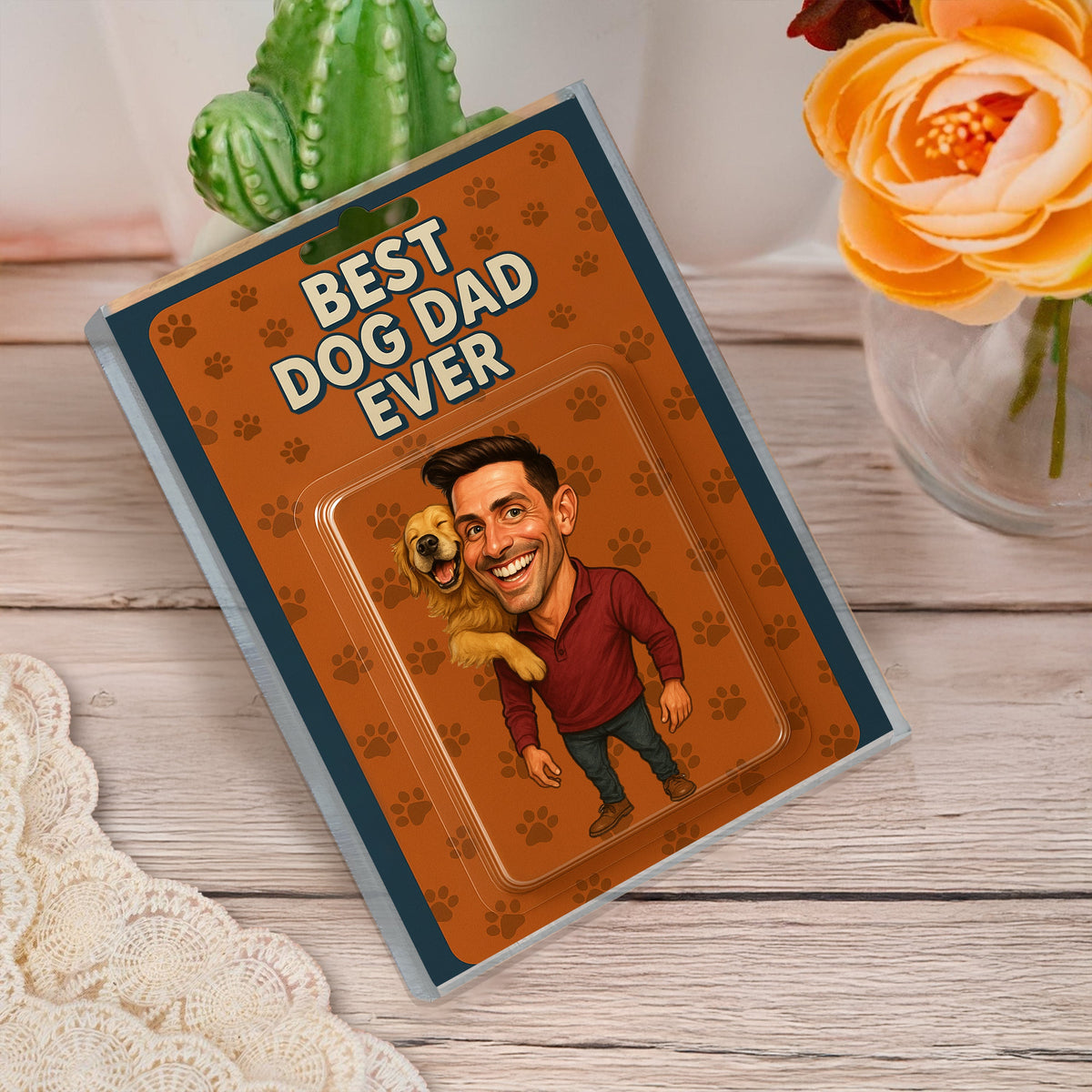 Custom Photo Best Dog Dad Action Figure Acrylic Block Father's Day Gift For Dog Dad HA75 892364