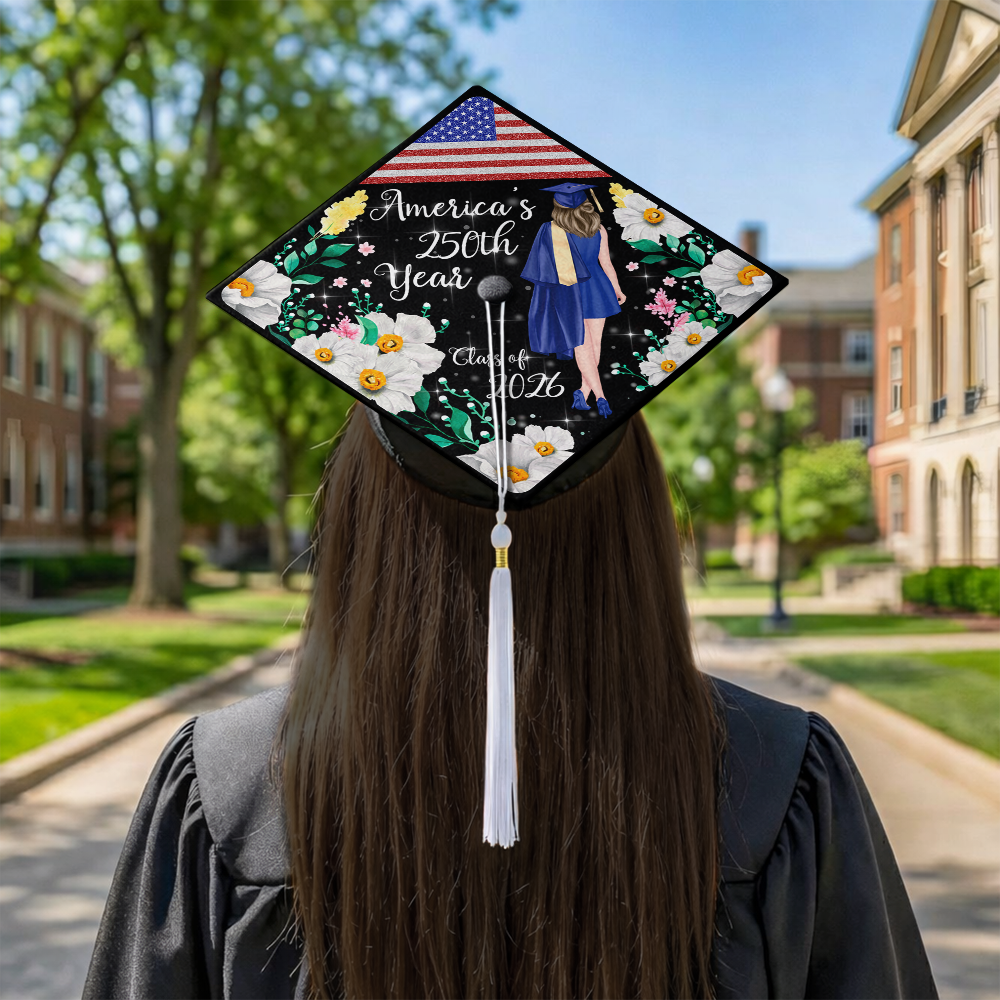 Personalized America 250th Anniversary Class of 2026 Graduation Cap Topper TH10 169225