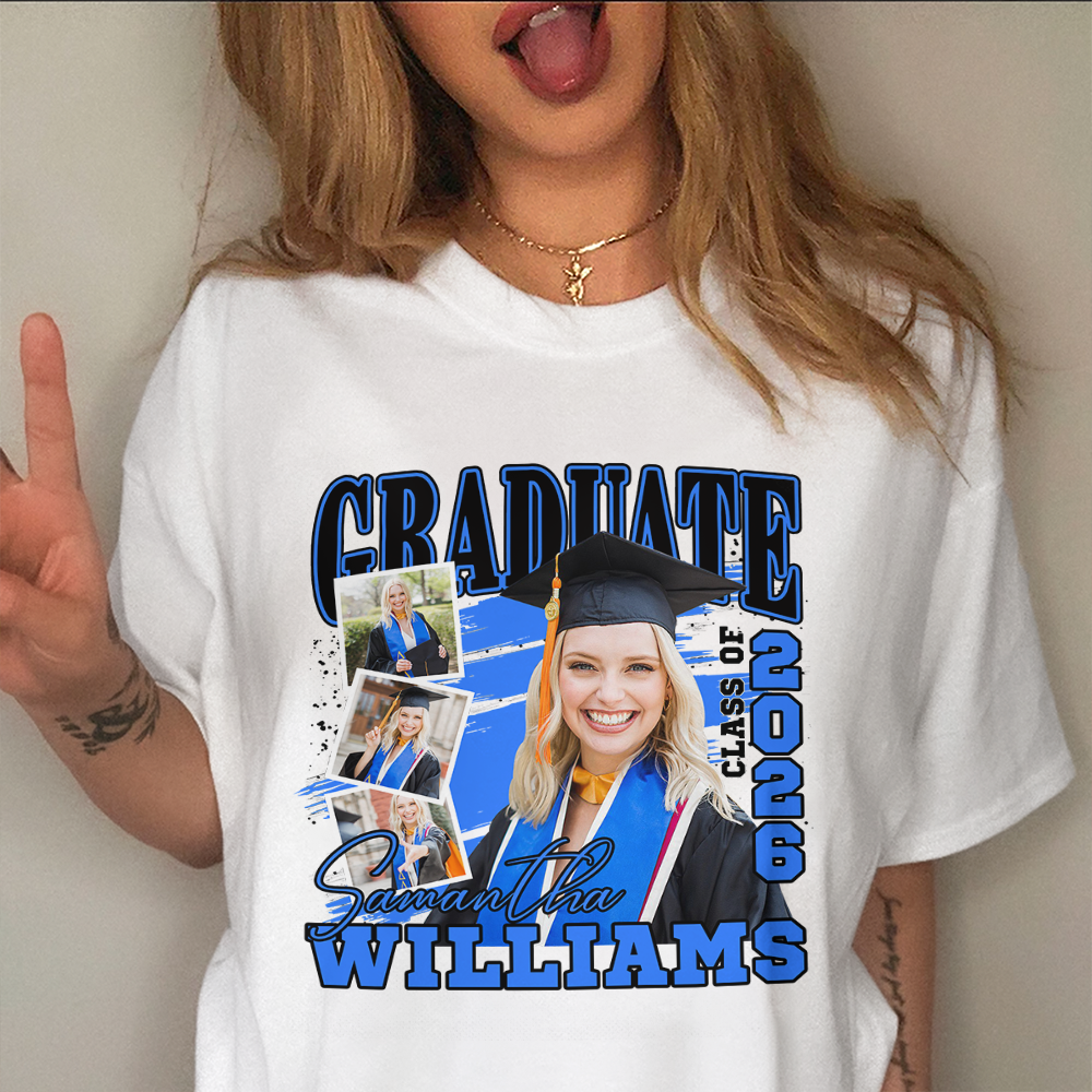 Custom Photo Graduation Class of 2026 Bright Shirt Graduate Gift HO82 901658
