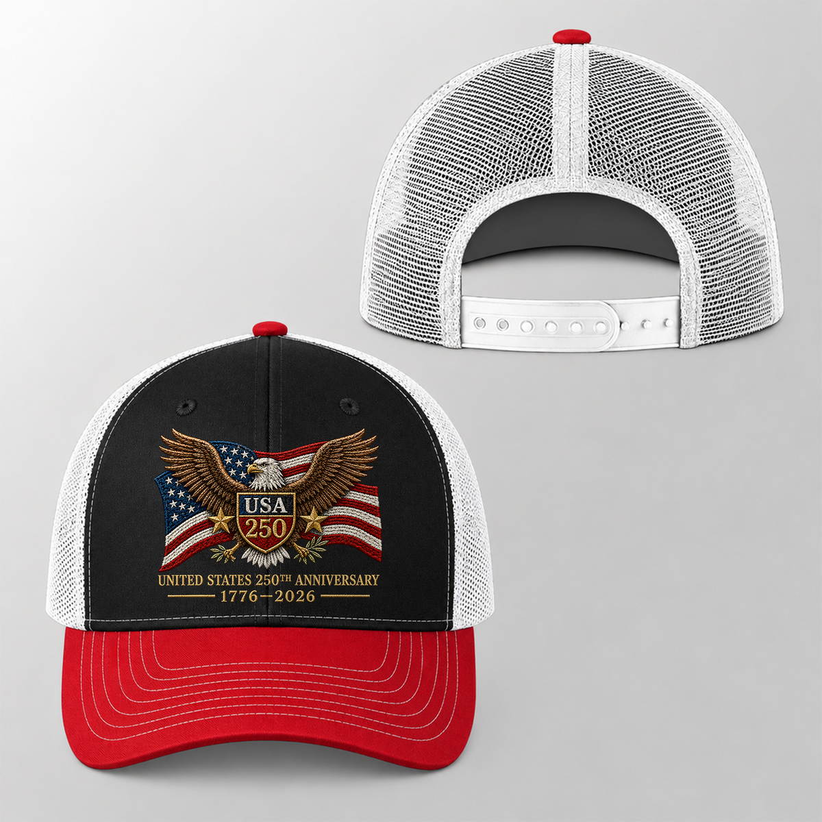 USA 250th Anniversary 1776-2026 Embroidered Trucker Hat CH07 911946