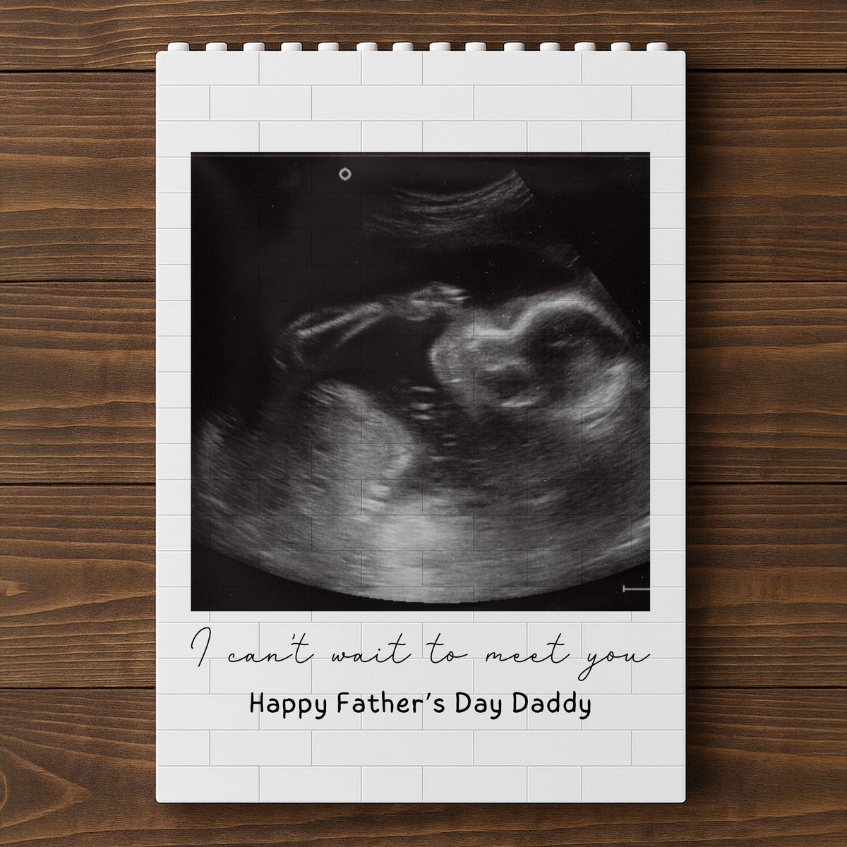 Custom Photo I Cannot Wait To Meet You Baby Scan Building Brick Blocks Happy Father's Day TH10 898853
