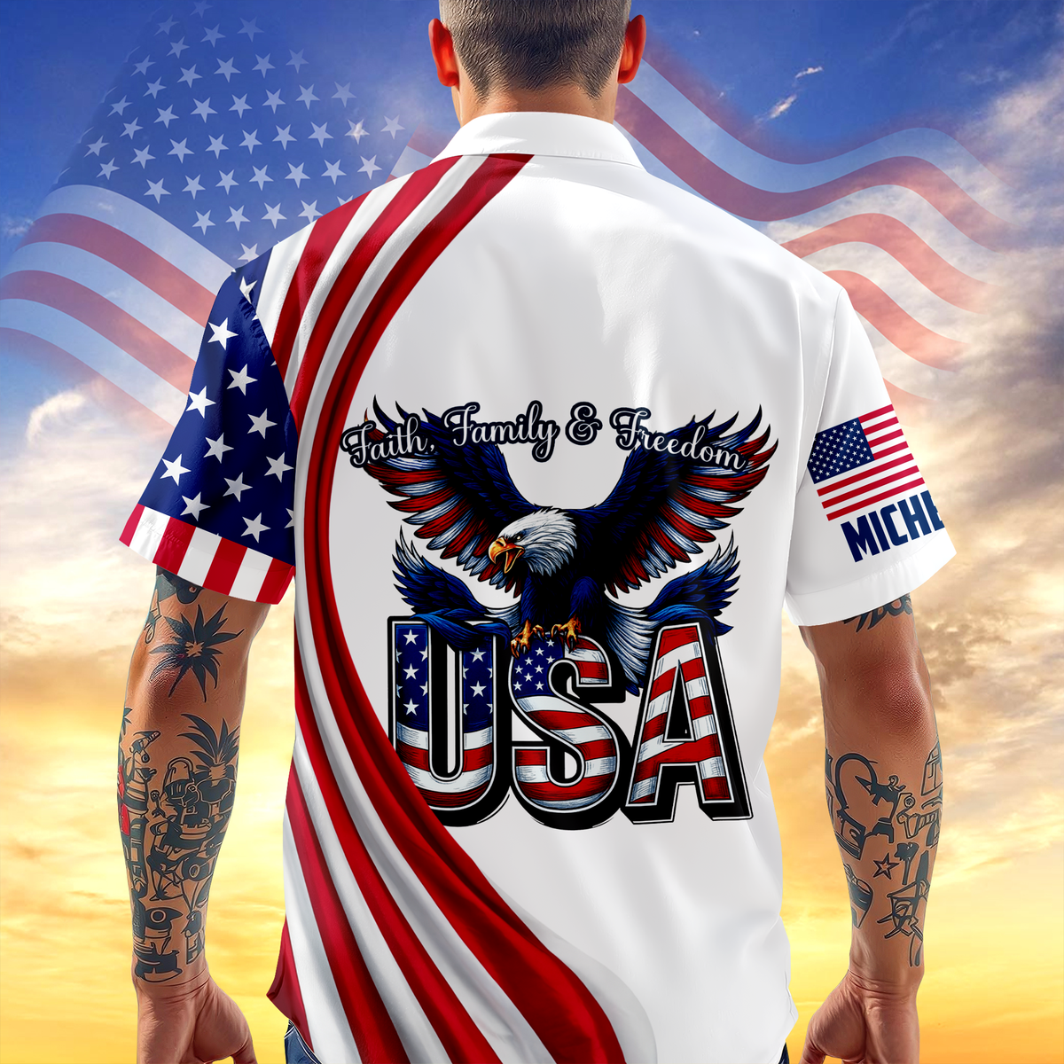 Custom Name Faith, Family & Freedom America 250 Years Of America Hawaii Shirt HO82 901168