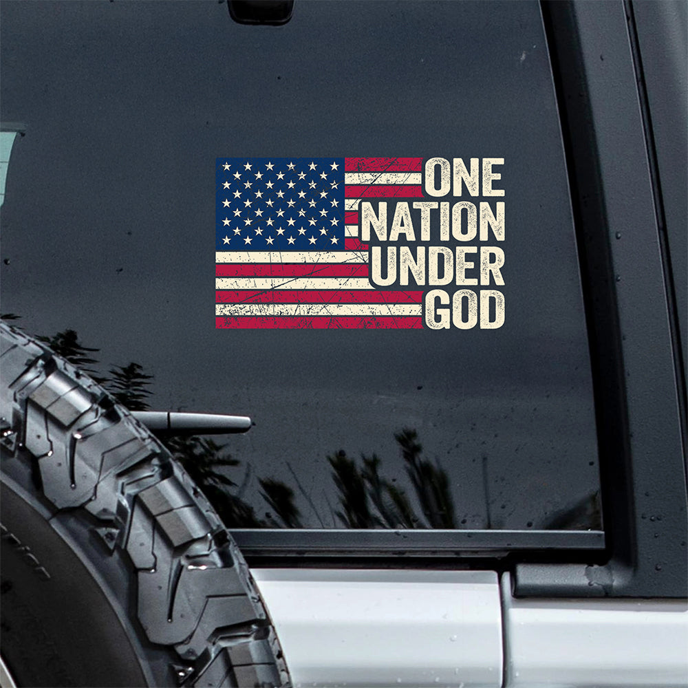 One Nation Under God America Flag Car Window Decal Sticker LM32 897229