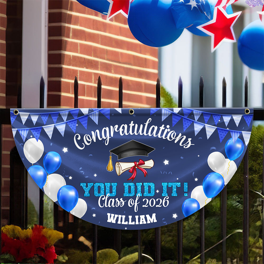 Congratulation You Did It Non-Pleated Fan Flag Graduation's Day TH10 898743