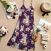 Custom Cat Photo With Lily Flowers Women's V-neck Cami Maxi Dress For Cat Lover TH10 892639