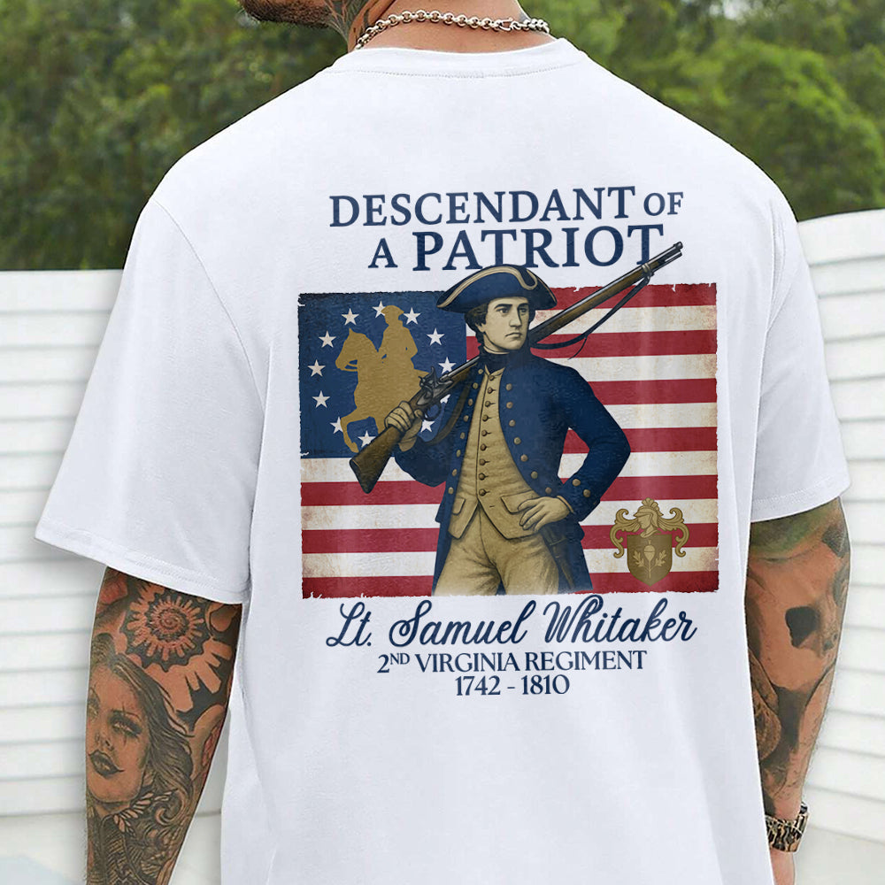 Descendant of a Patriot – Custom Family Heritage & Ancestor Back Shirt LM32 895541